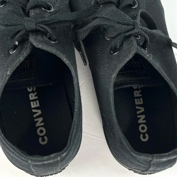 Converse All Star Chuck Taylor Low Sneakers sz 9.5W 7.5M Black on Black Casual - Picture 7 of 12